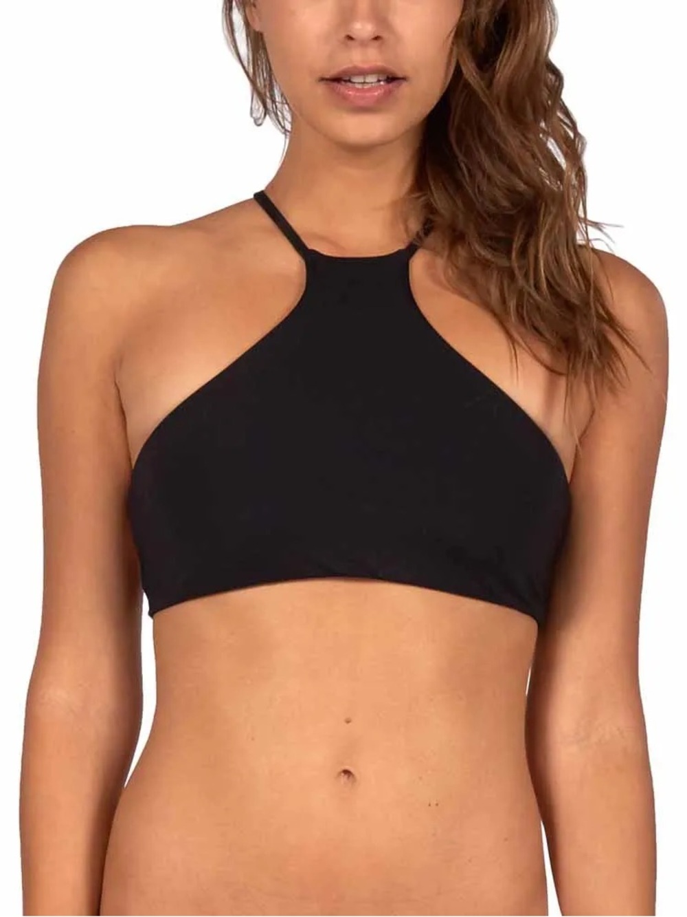 Billabong Sol Searcher High Neck Bikini Top- Black Solid